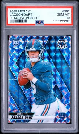 2025 Jaxson Dart #362 Mosaic Reactive Purple PSA 10.0