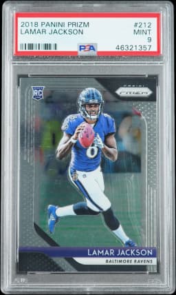 2018 Lamar Jackson #212 Prizm PSA 9.0
