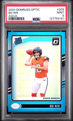 2024 Bo Nix #209 Donruss Optic Aqua PSA 9.0