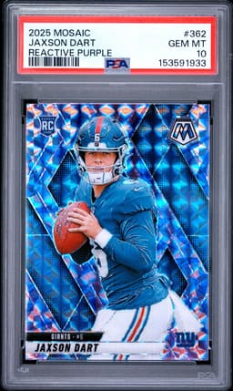 2025 Panini Mosaic #362 Jaxson Dart Reactive Purple PSA 10