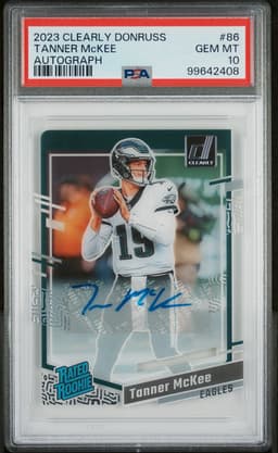 2023 Tanner McKee #86 Clearly Donruss Rated Rookie Autograph PSA 10.0