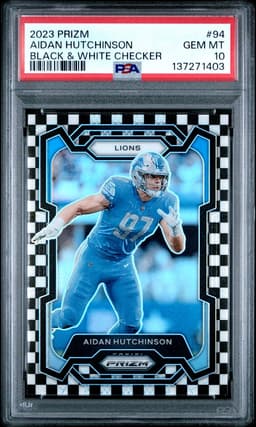 2023 Aidan Hutchinson #94 Prizm Black White Checker PSA 10.0