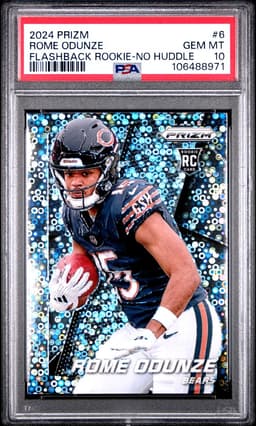 2024 Rome Odunze #6 Prizm Rookie Flashback Silver No Huddle PSA 10.0