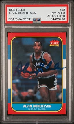 1986 Alvin Robertson #92 Fleer PSA 8.0