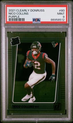 2021 Panini Clearly Donruss #80 Nico Collins Purple PSA 9