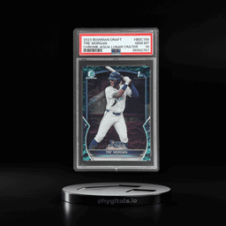 2023 Bowman Draft Chrome Aqua Lunar Crater Refractor Tre' Morgan #BDC-199 81/125 PSA 10