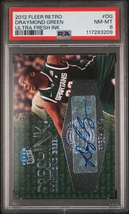 2012 DRAYMOND GREEN #DG FLEER RETRO ULTRA FRESH INK PSA 8.0