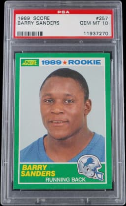 1989 BARRY SANDERS #257 SCORE 1989 PSA 10.0