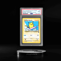 2001 Pokemon Wizards of the Coast Black Star Promo Pokemon League Surfing Pikachu #28 PSA 9