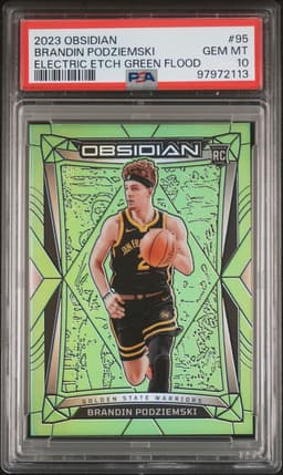 2023 OBSIDIAN #95 BRANDIN PODZIEMSKI ELECTRIC ETCH GREEN FLOOD PSA 10