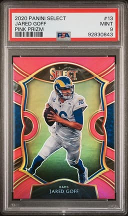 2020 Jared Goff #13 Select Pink Prizm PSA 9.0