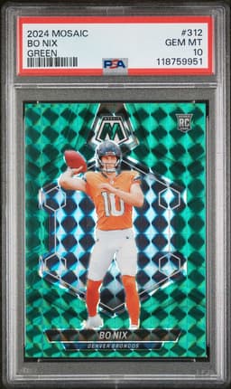 2024 Panini Mosaic #312 Bo Nix Green PSA 10