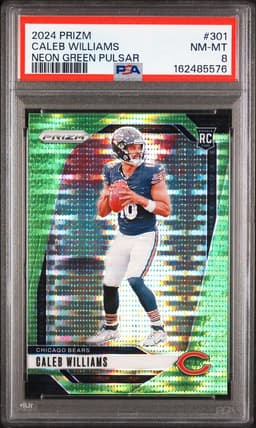 2024 Panini Prizm #301 Caleb Williams Neon Green Pulsar PSA 8