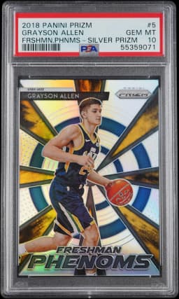 2018 GRAYSON ALLEN #5 PANINI PRIZM FRESHMAN PHENOMS FRSHMN PHNMS SILVER PRIZM PSA 10.0