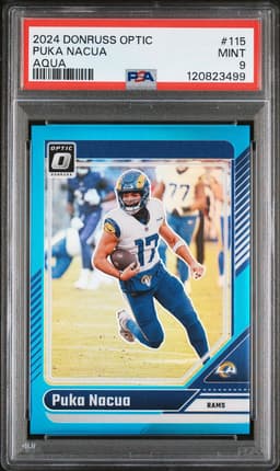 2024 Panini Donruss Optic #115 Puka Nacua Aqua PSA 9