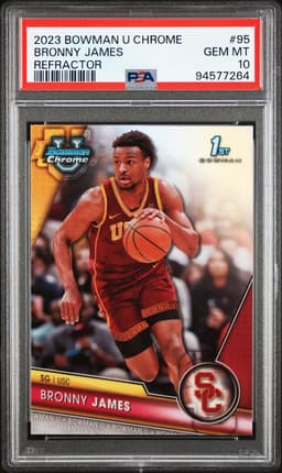 2023 BRONNY JAMES #95 BOWMAN U CHROME REFRACTOR PSA 10.0
