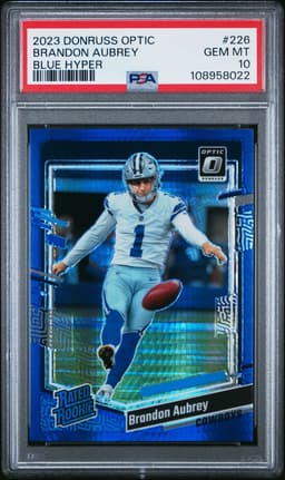 2023 Brandon Aubrey #226 Donruss Optic Blue Hyper PSA 10.0