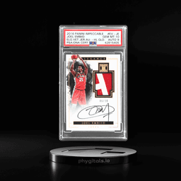 2016 Panini Impeccable Elegance Veteran Jersey Autographs Holo Gold Joel Embiid #EV-JE 6/10 PSA 10