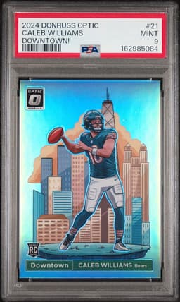 2024 Caleb Williams #21 Donruss Optic Downtown PSA 9.0