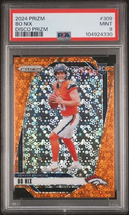 2024 Bo Nix #309 Prizm Disco PSA 9.0