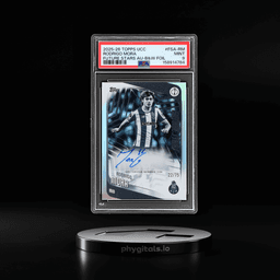 2025 Topps UEFA Club Competitions Future Stars Autograph Black and White Foil Rodrigo Mora #FSA-RM 22/75 PSA 9