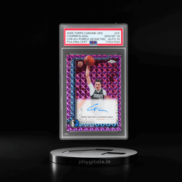2025 Topps Chrome Update Autograph Purple Geometric Refractor Cooper Flagg #TCACF 61/75 PSA 10