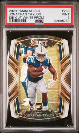 2020 Panini Select #253 Jonathan Taylor White Prizm Die Cut PSA 9