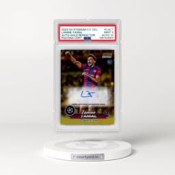 2023-24 Topps Stadium Club Chrome UEFA Club Competitions Chrome Autographs #CALY Lamine Yamal - Gold Refractor (PSA 9 MINT)