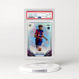 2023-24 Topps UEFA Champions League Japan Edition #64 Lamine Yamal - Chrome-Cherry Blossom Refractor (PSA 10 GEM MINT)