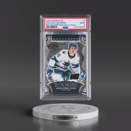 2024 Upper Deck Artifacts Rookie Redemptions Materials #I Macklin Celebrini - Gold (PSA 9 MINT)