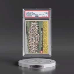 1956 Topps #100 Orioles Team - No Date, Name Center-Gray Back (PSA 7 NM)