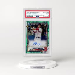 2021 Bowman Draft Chrome Draft Pick Autographs #CDAMM Marcelo Mayer - Aqua Lava Refractor (PSA 9 MINT)