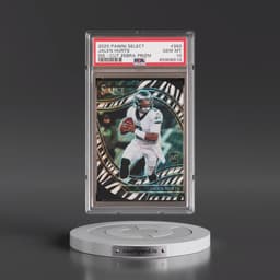 2020 Panini Select #350 Jalen Hurts - Die-Cut Zebra Prizm (PSA 10 GEM MINT)