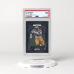 2023 Panini Prizm #106 AJ Dillon - Black Stars 1/1 (PSA 9 MINT)