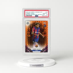 2023-24 Topps Chrome UEFA Club Competitions #64 Lamine Yamal - Orange Geometric Refractor (PSA 10 GEM MINT)