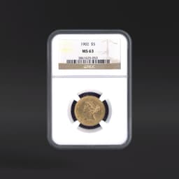 1902 $5 Gold NGC MS63