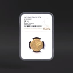 1877M AUSTRALIA 1SOV ST.GEORGE Douro Treasure NGC AU58