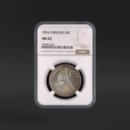 1854 50 Cents Arrows NGC MS65