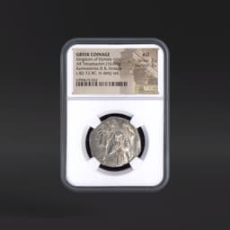 Kingdom of Elymais GREEK COINAGE AR Tetradrachm c.82-72 BC. rv deity std. NGC AU