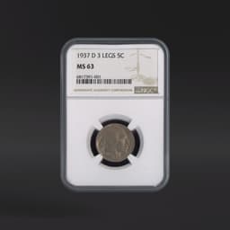 1937-D 5 Cents 3 Legs NGC MS63