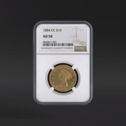 1884-CC $10 Gold NGC AU58