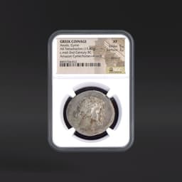 Aeolis, Cyme GREEK COINAGE AR Tetradrachm Amazon Cyme/horse+wreath NGC XF