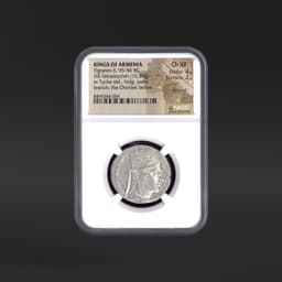 Tigranes II, 95-56 BC KINGS OF ARMENIA AR Tetradrachm branch; the Orontes below NGC ChXF