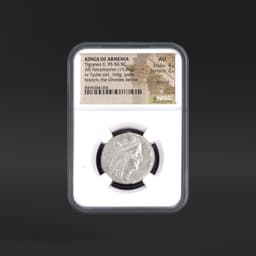 Tigranes II, 95-56 BC KINGS OF ARMENIA AR Tetradrachm branch; the Orontes below NGC AU