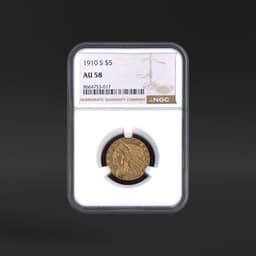1910-S $5 Gold NGC AU58