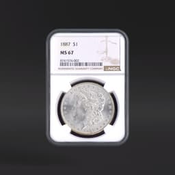 1887 One Dollar NGC MS67