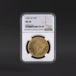 1876-CC $20 Gold NGC MS60