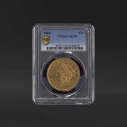 1868 $20 Gold PCGS AU55