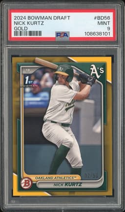 2024 Bowman Draft Nick Kurtz #BD-56 Gold /50 PSA 9