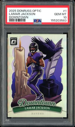 2025 Donruss Optic Downtown Lamar Jackson #1 PSA 10